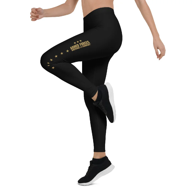 Black & Gold Leggings Comfortable Wide-Band Leggings