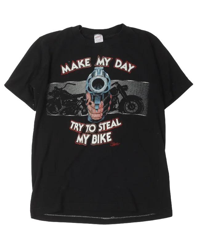 Harley Davidson 'Make My Day' T-Shirt-- Terry Blend Velvet Blend Canvas Blend