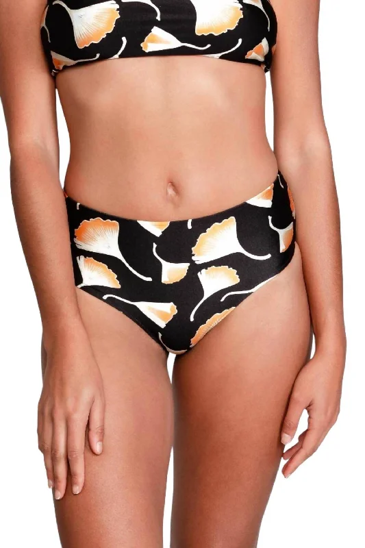 Serena Mid-Rise Bikini Bottom In Ginkgo Black Sheer bikini, Sexy, Chic, Fashionable