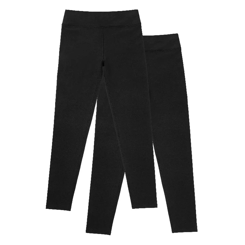 Lauren Tween Girls Leggings (2-Pack) Comfortable Classic Yoga Leggings