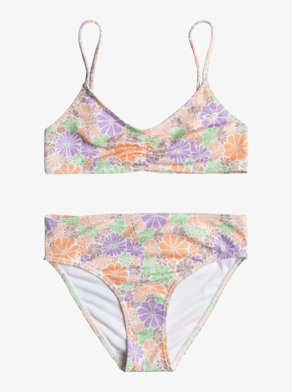 Girls 7-16 All About Sol Basic Bralette Bikini Set - White All About Sol Mini Rg Tie-dye bikini, Fun, Vibrant, Trendy