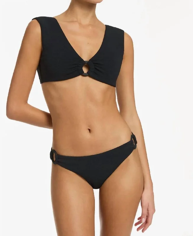 Isla Rib Bikini Top In Black Off-shoulder bikini, Elegant, Sexy, Comfortable