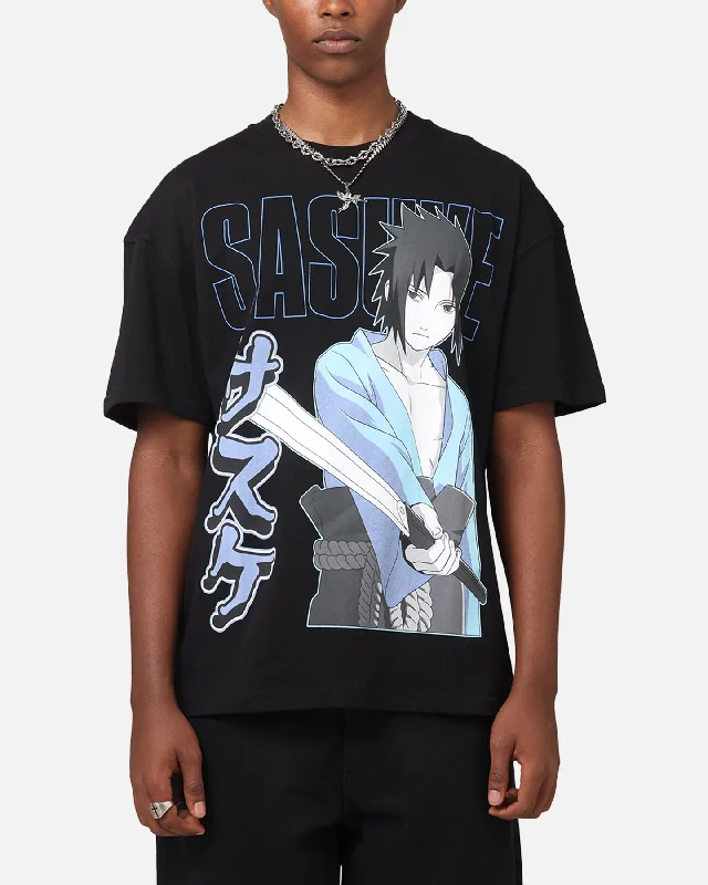 Goat Crew X Naruto Sasuke T-Shirt Black-- Spandex Blend Rayon Blend Denim Blend