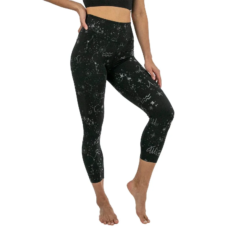 Nanette Lepore Women's Zodiac Clear Foil Crop Leggings Trendy High-Compression Leggings