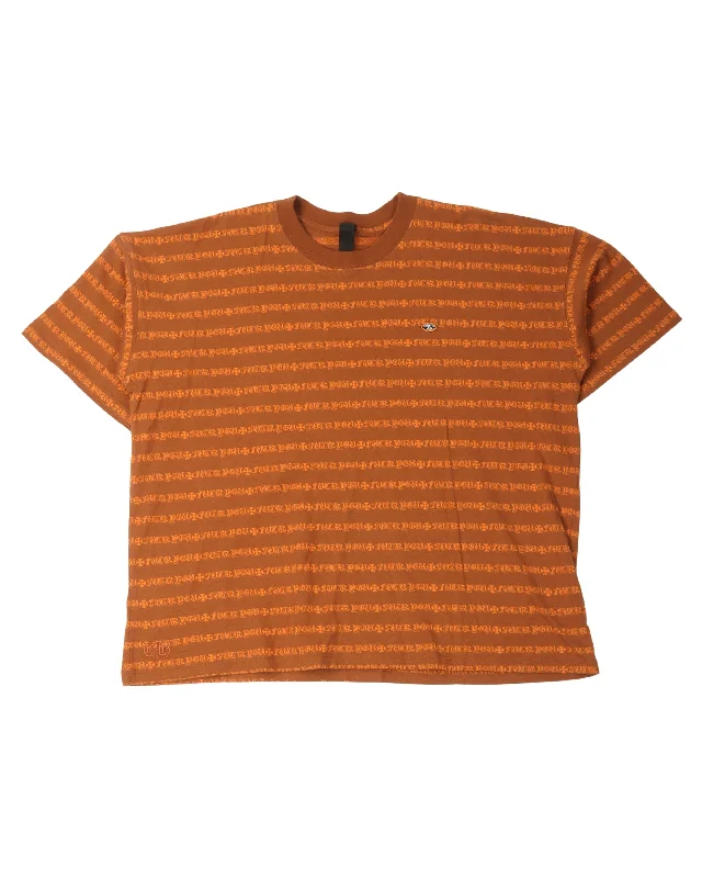 Teens From Mars Striped Chomper T-Shirt-- Collared Crew Neck Turtle Neck