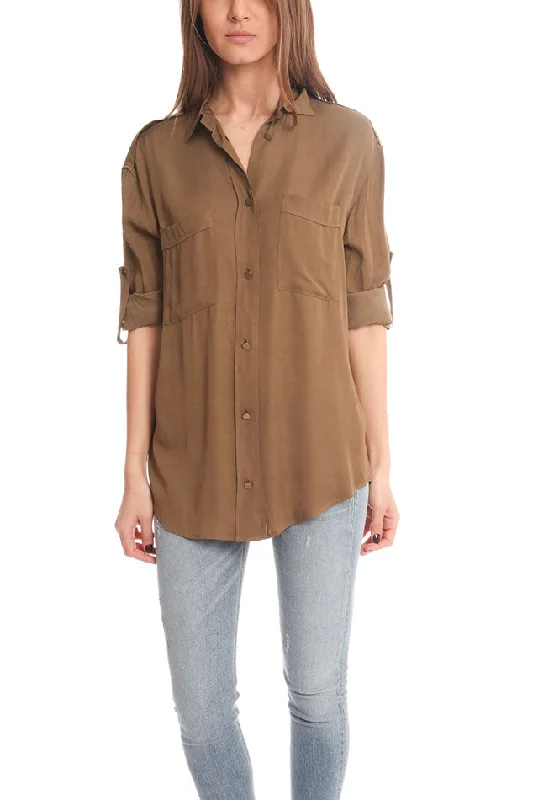 Giada Forte Military Shirt-- Cashmere Blend Cotton Blend Poly Blend