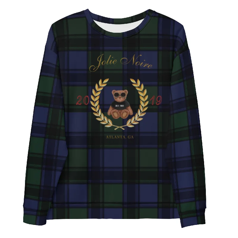 Blue Plaid Sweatshirt Hoodie with Earth Tones Natural Calm