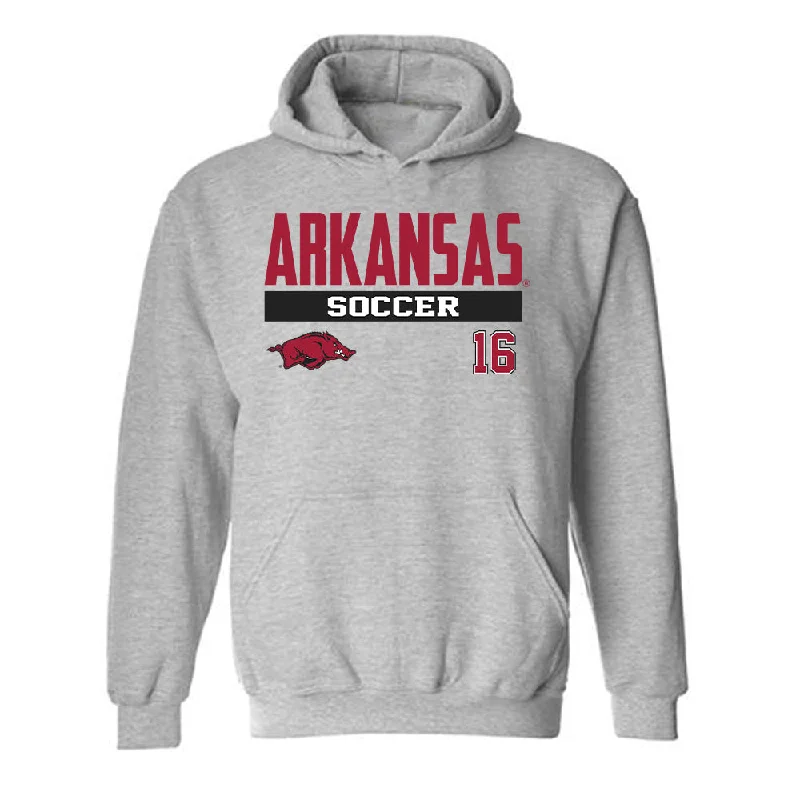 Arkansas - NCAA Women's Soccer : Audrey Shackelford - Classic Fashion Shersey Hooded Sweatshirt Hoodie with Hem Lace Feminine Delicate