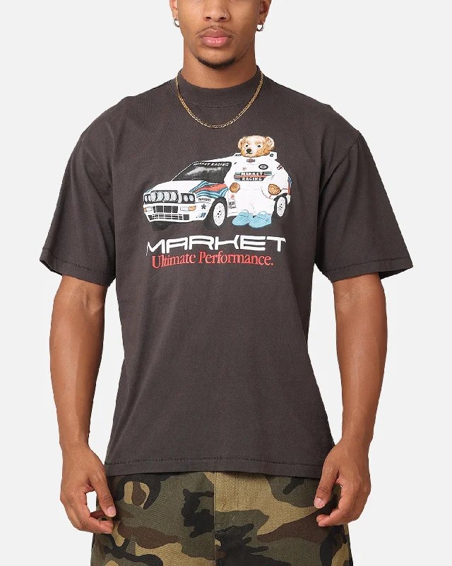 Market Ultimate Rally T-Shirt Washed Black -- Basic T-Shirt Crew Neck Short Sleeve