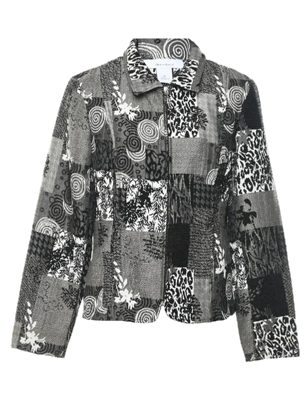 Dressbarn Abstract & Animal Print Sparkly Tapestry Jacket - M Chenille Jacket Brocade Jacket Lace Jacket