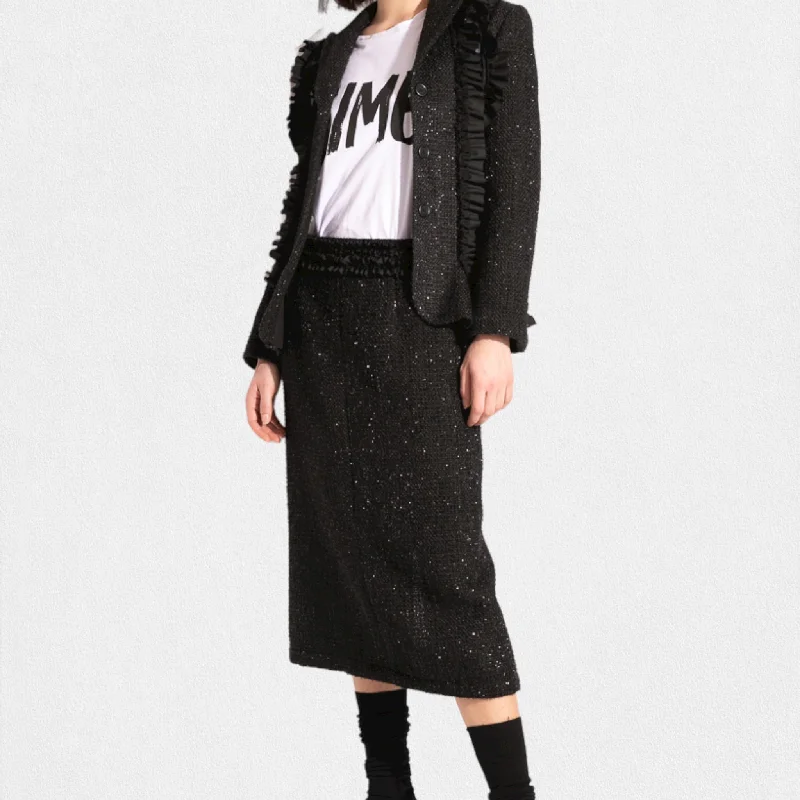 MEIMEIJ - LUREX TWEED SKIRT wool skirt warm