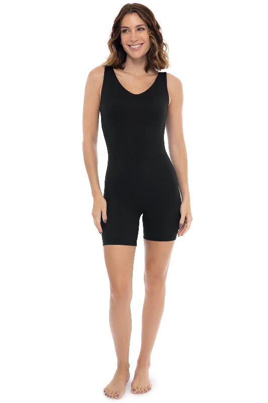Women's Lotus Bodysuit | Black Stylish Low-Cut Bodysuit