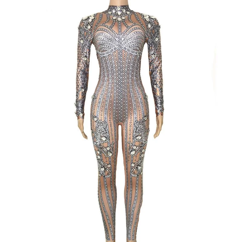 "Joan" sequins performance bodysuit Trendy Floral Print Bodysuit