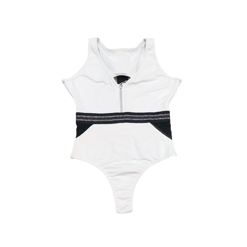 Bodysuit white Elegant Long Sleeve Bodysuit