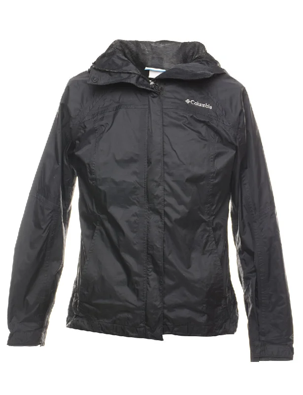 Columbia Black Zip-Front Nylon Jacket - S Insulated Jacket Fitted Jacket Loose Jacket