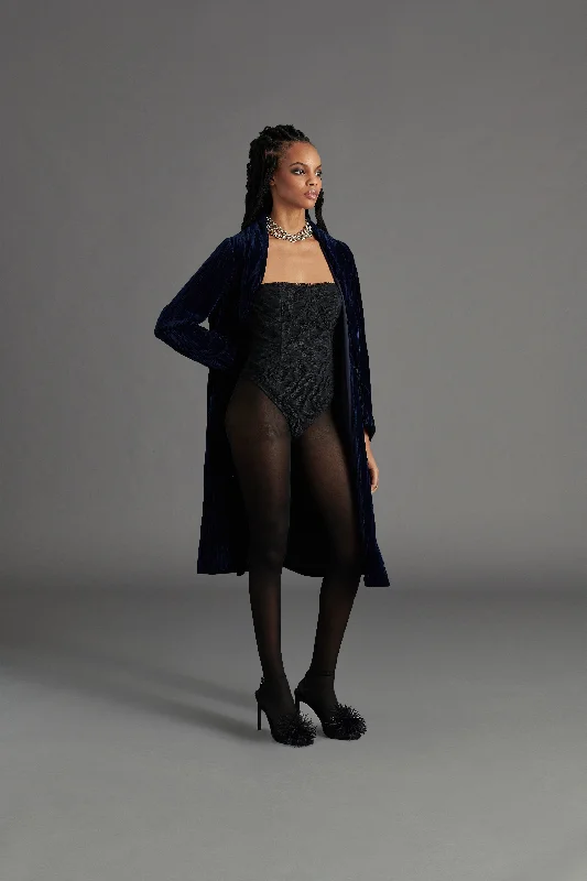 SYBIL BODYSUIT BLACK Fashionable Bodysuit with Long Sleeves