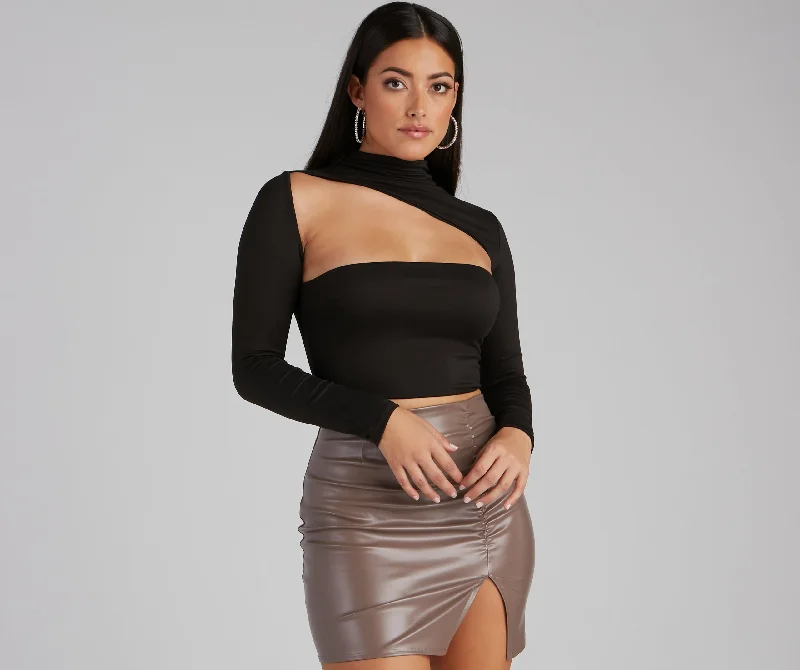 Make It Bold Cutout Crop Top Anti-Shrink Durable Soft