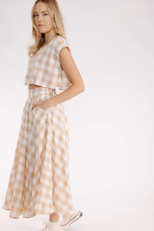 Germaine Skirt Set in Taupe denim skirt classic