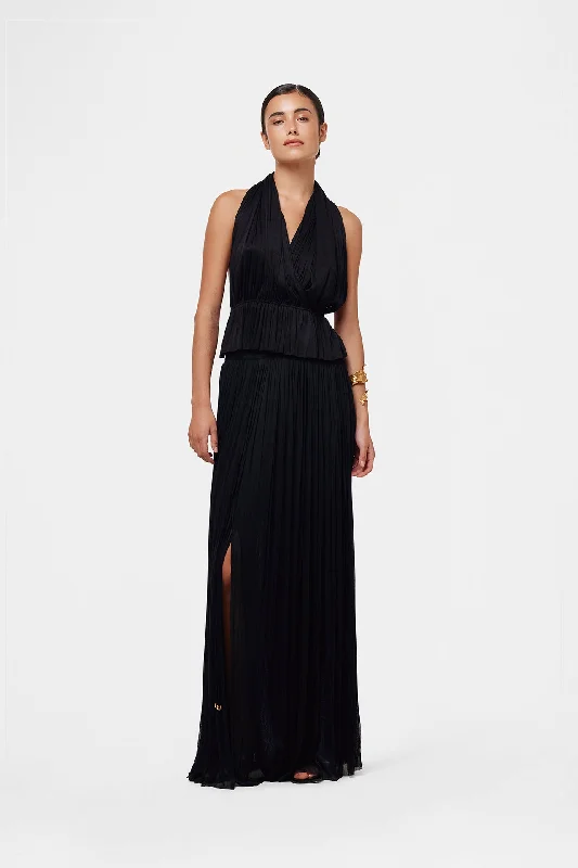 Black Silk Tulle Skirt & Top Set pencil skirt chic
