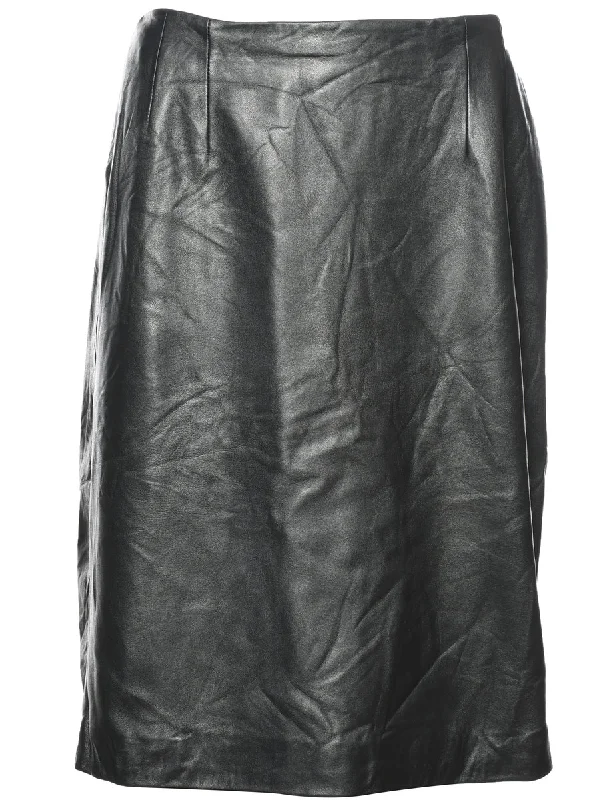 A-Line Leather Skirt - L leather skirt modern