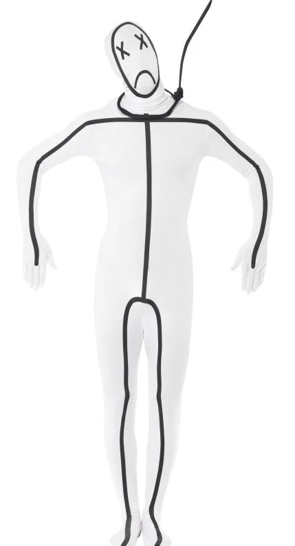 Men's Hangman Bodysuit + Mask Halloween Party Fancy Dress Costume Fashionable Bodysuit with Pleats