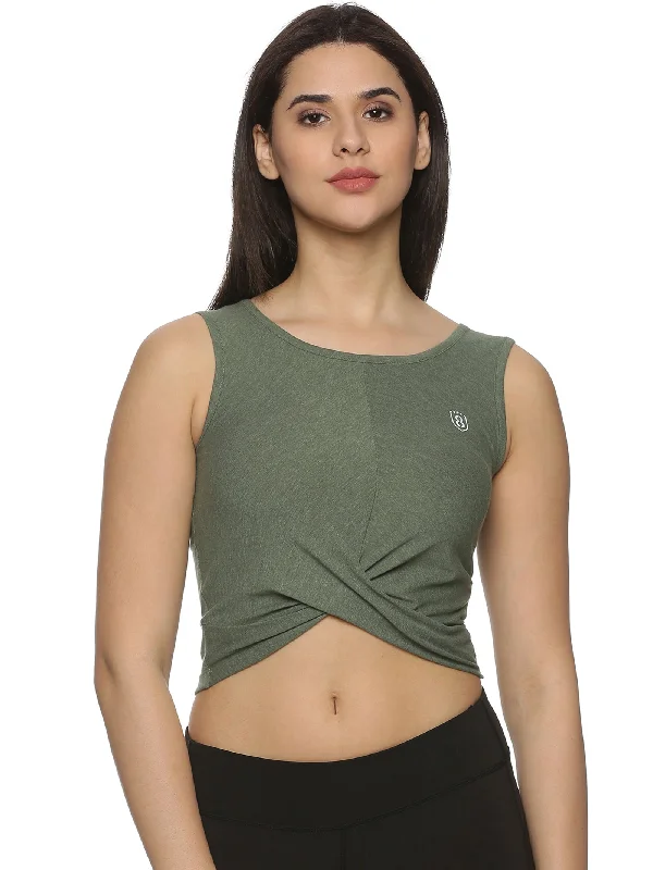 Women UPF Sun Protection Eco Friendly Yoga Sleeveless Cross Crop Top Wool Fabric Cashmere Fabric Tweed Fabric