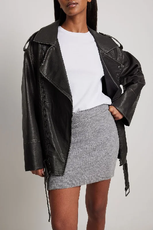 Knitted Low Waist Mini Skirt patchwork skirt art
