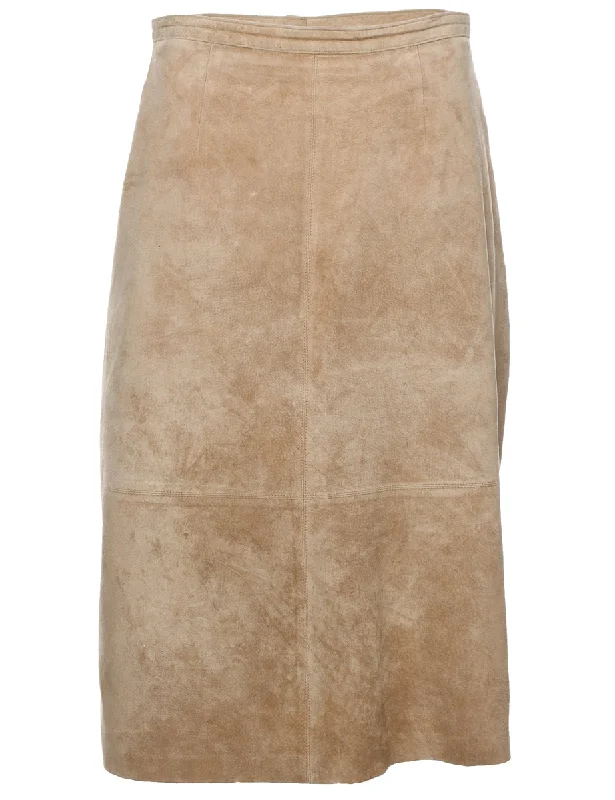 A-Line Suede Skirt - S corduroy skirt durable