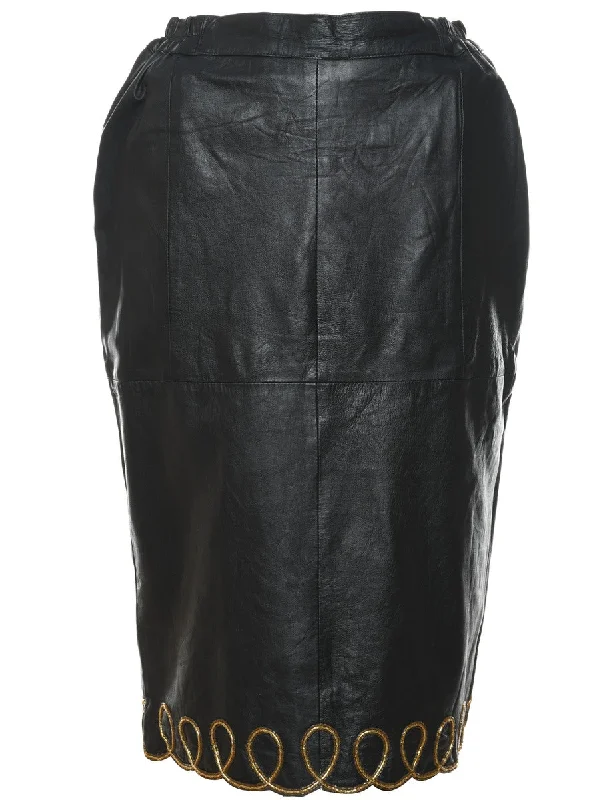 Pencil Shape Leather Skirt - S lightweight skirt design