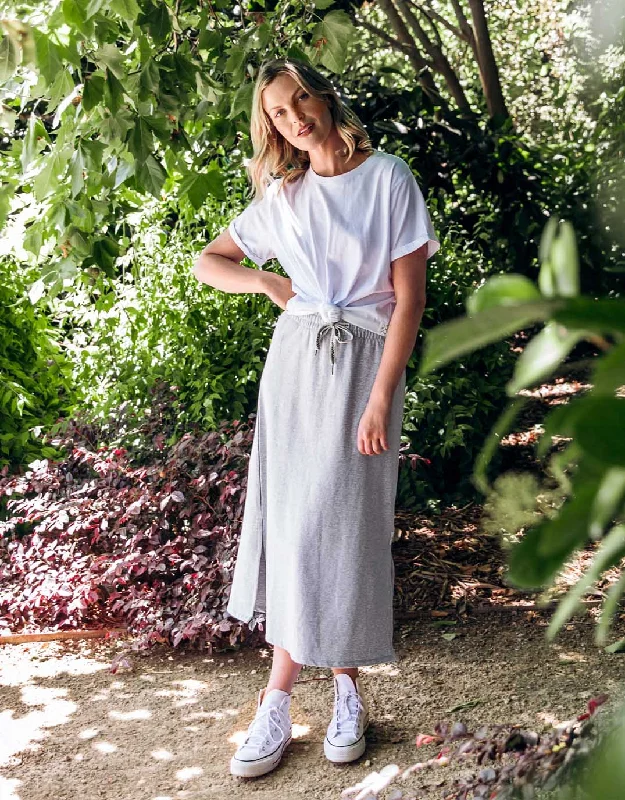 Travel Skirt - Grey Marle leather skirt sleek