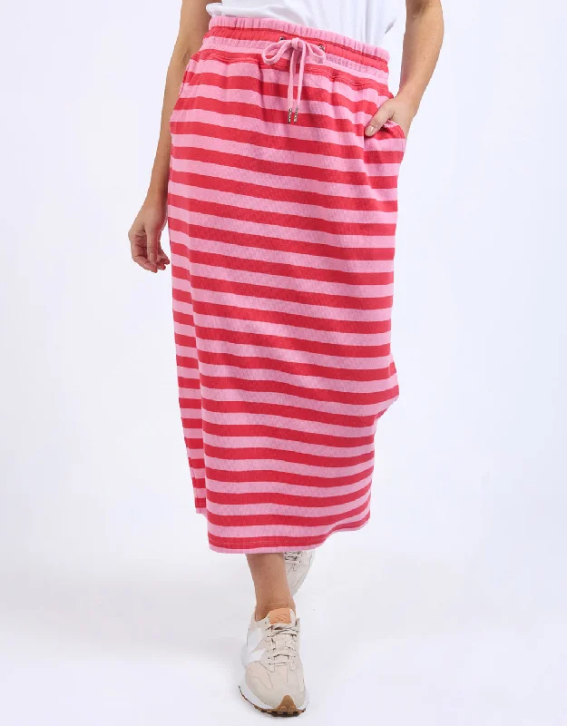 Sunset Stripe Skirt - Bittersweet & Strawberry Pink Stripe spandex blend skirt