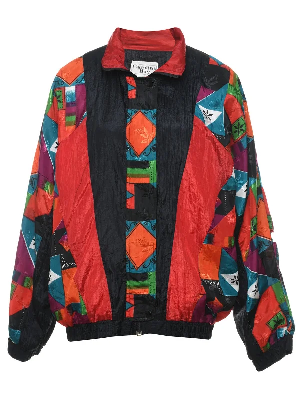 1990s Multi-Colour Jacket - M Cotton Fabric Linen Fabric Terry Fabric
