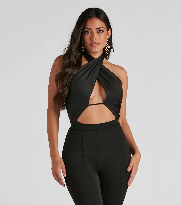 She's The Moment Halter Bodysuit Fashionable Bodysuit for Date Night