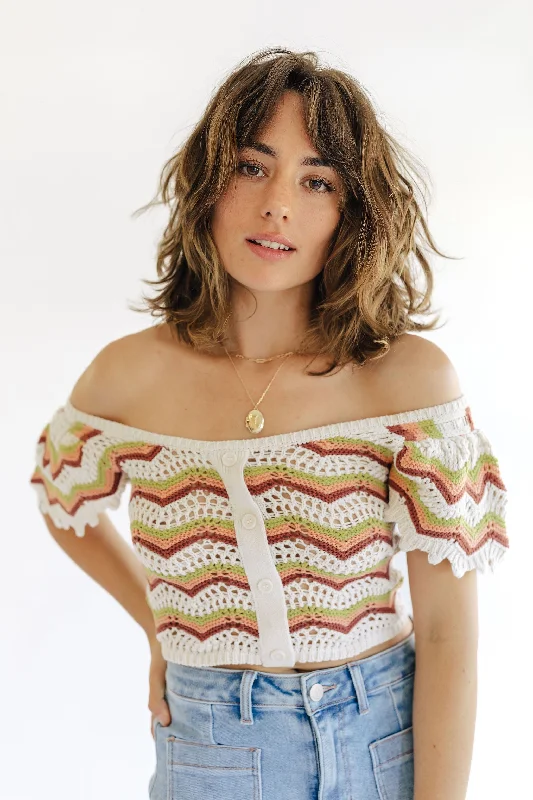 The Mesa Crochet Crop Top Knit Fabric Woven Fabric Fleece Fabric