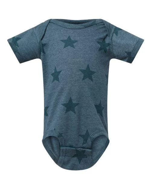 Code Five Infant Star Print Bodysuit 4329 (Pack of 6) Trendy Scoop Back Bodysuit
