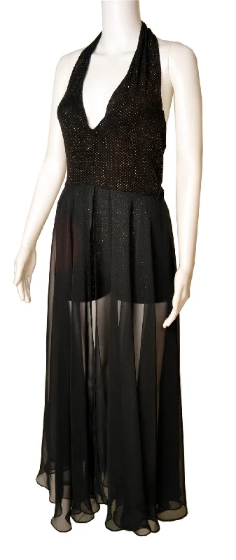 Playsuit, Chiffon Skirt, Halterneck 70s/80s linen skirt light