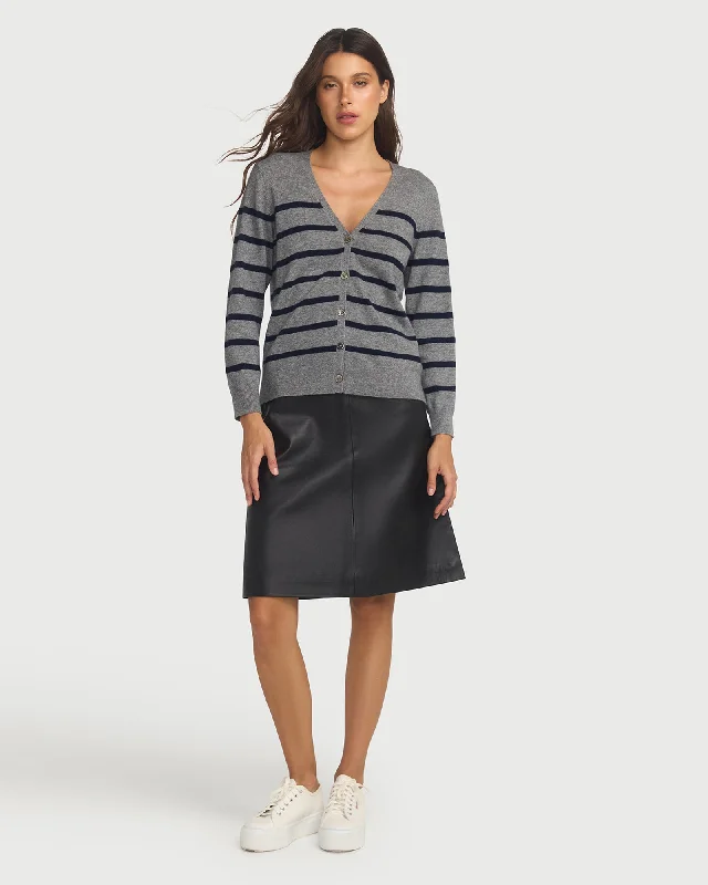 La Jupe Noir En Cuir - Black Leather Skirt high slit skirt