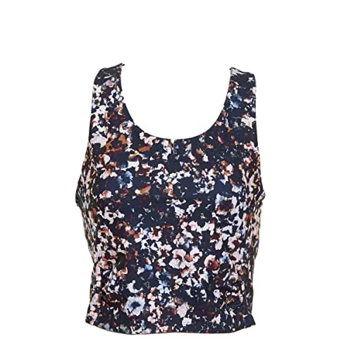 RBX Active Women's Yoga Crop Top, Lost in Translation Floral, S Fleece Fabric Down Fabric Feather Fabric