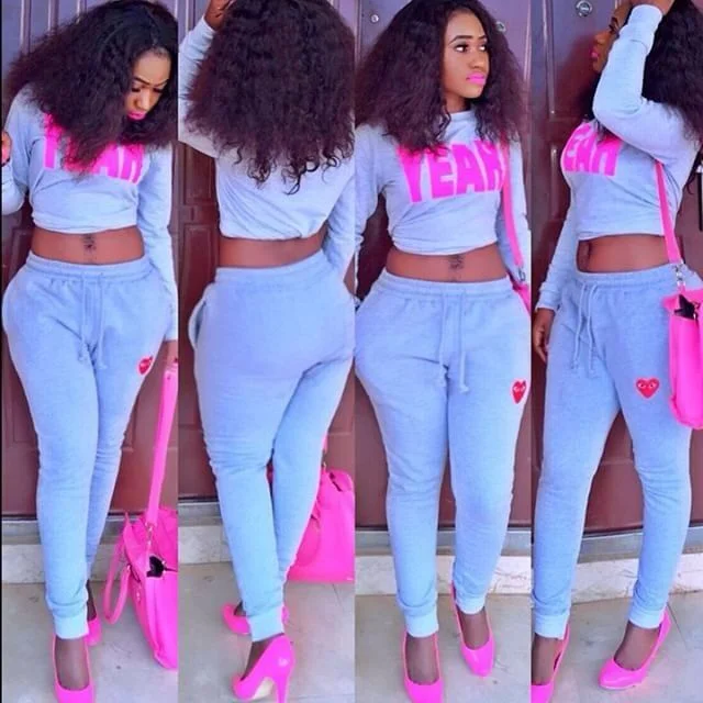 Letter Print Sexy Jumpsuits Two Piece Set Long Sleeve Overalls Full Bodysuit Club Rompers Womens Jumpsuits XM023 Fashionable Cropped Bodysuit