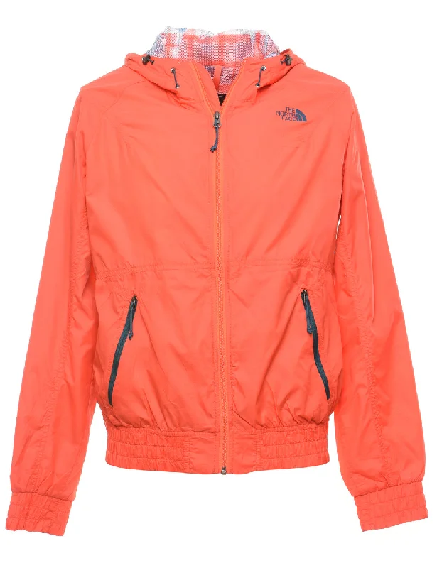 The North Face Red Hooded Nylon Jacket - M Elasticated Jacket Padded Jacket Insulated Jacket