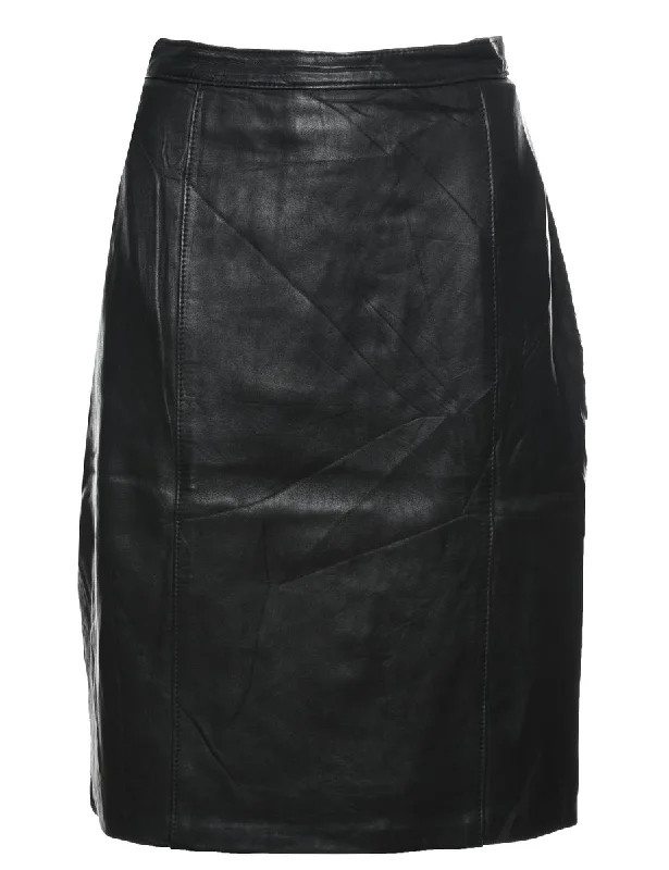 Black Leather Skirt - S velvet skirt sumptuous