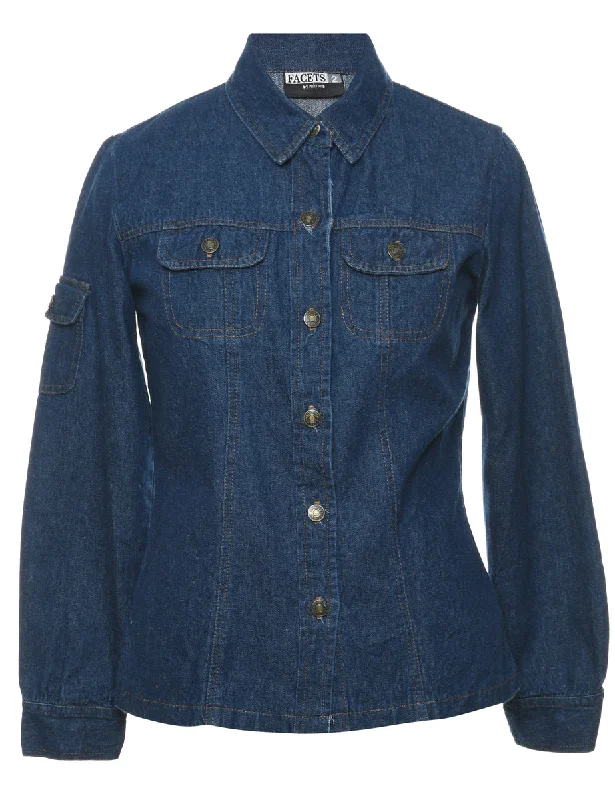 Dark Wash Classic Denim Jacket - M Nylon Jacket Polyester Jacket Spandex Jacket