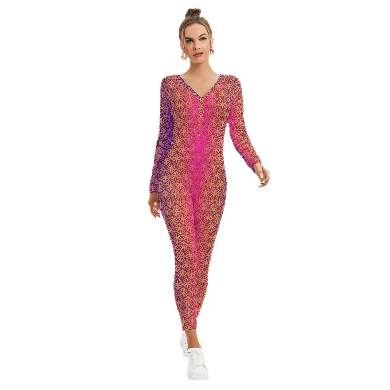 Sacral Bloom Women's Jumpsuit / Bodysuit / Onesie Fashionable Bodysuit for Date Night