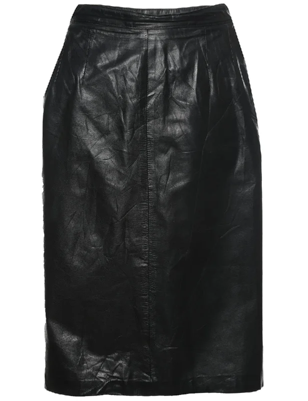 Black Leather Skirt - S silk skirt sleek