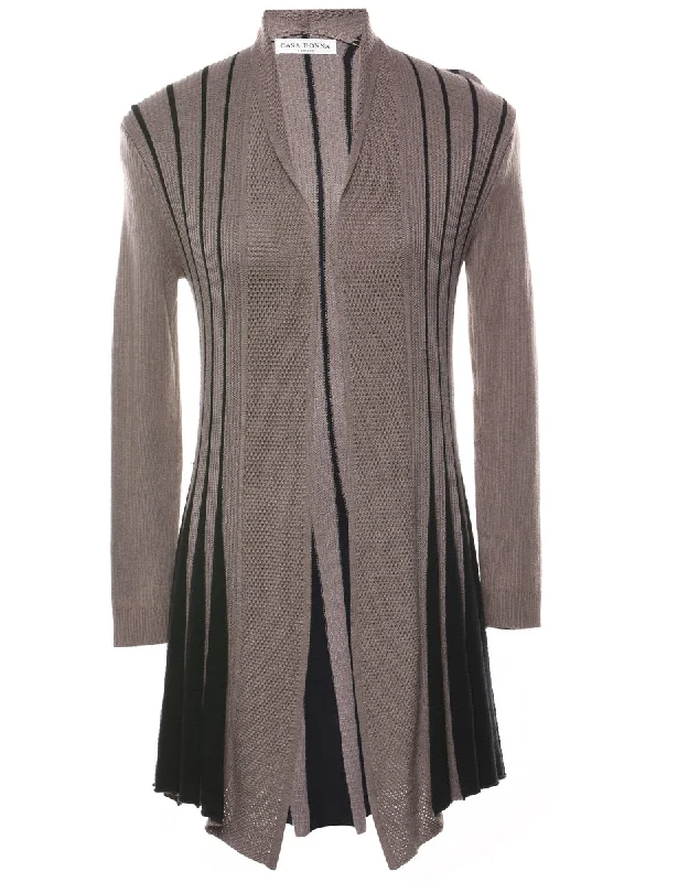 Striped Jacket - S Notch Collar Jacket Peter Pan Collar Jacket Cowl Neck Jacket