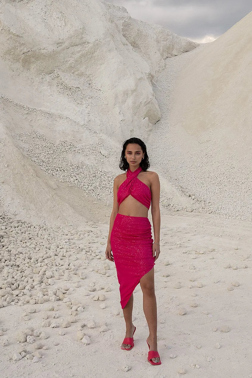 Asymmetric Sequins Skirt lace skirt elegant