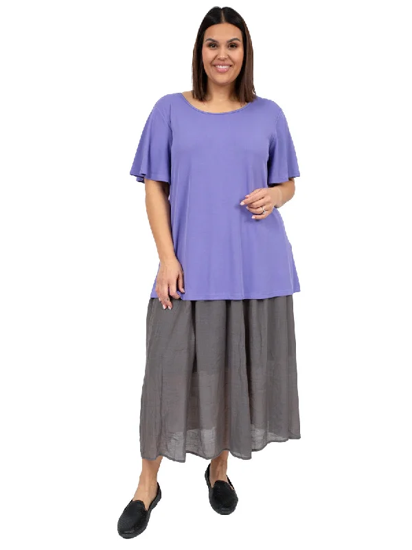 Linen Oak Skirt - Grey denim skirt trendy