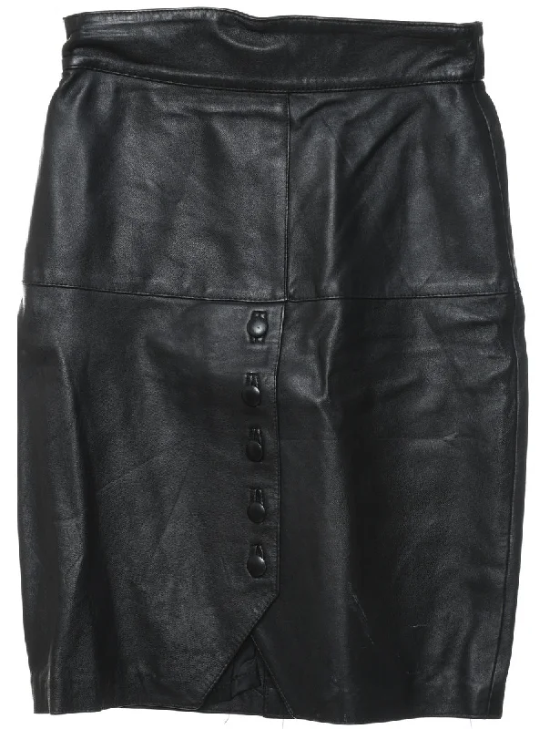 Pencil Shape Leather Skirt - M leather skirt modern