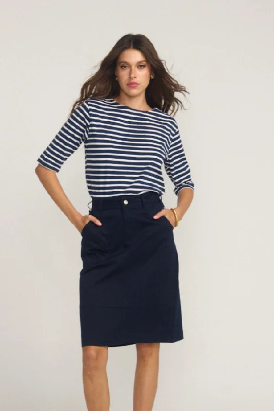 Navy Jupe Skirt zip skirt side