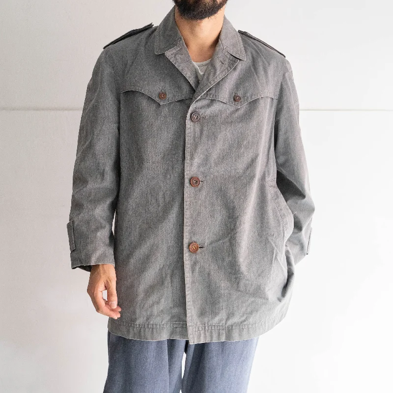 around 1980s Japan vintage gray color work? jacket -with western yoke- Appliqued Jacket Beaded Jacket Sequined Jacket